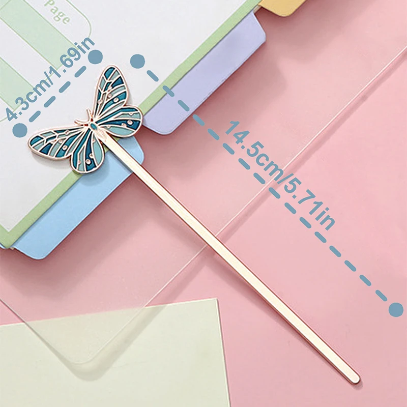 1PC Colorful Butterfly-Shaped Metal Bookmarks - Educational Office Home Decor Ideal Gift for Book Lovers And Students