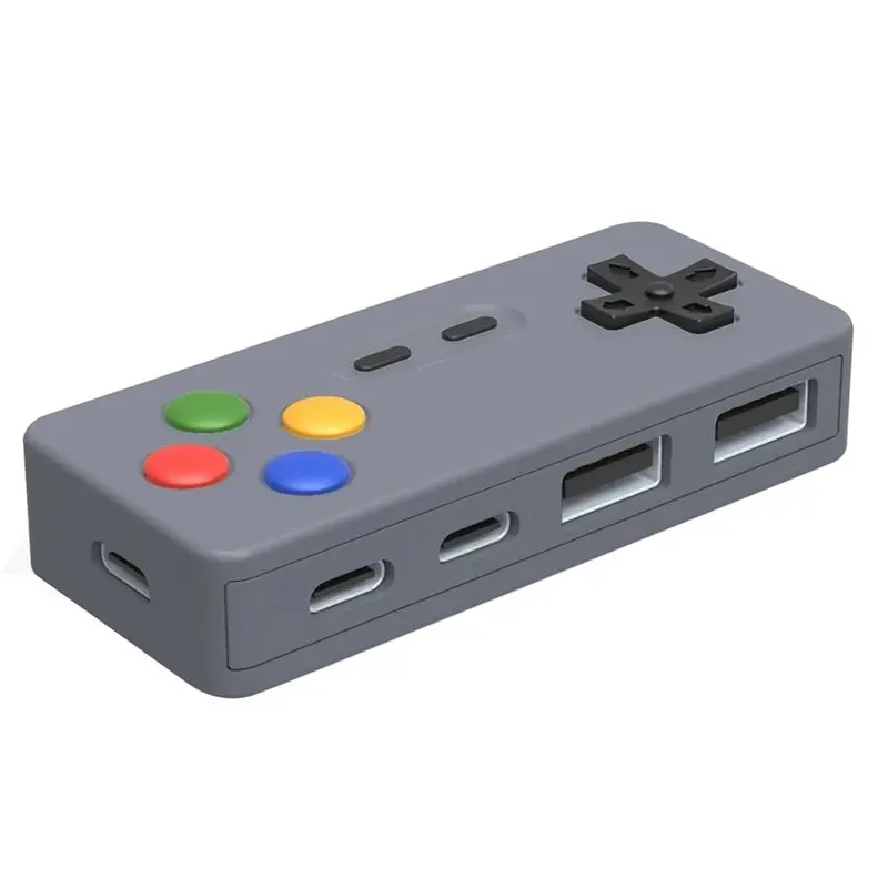 AED5-Portable HUB 4-In-1 USB Expander With 2 Type-C Ports And 2 USB Ports,For Mouse, Keyboard, And USB Flash Drive