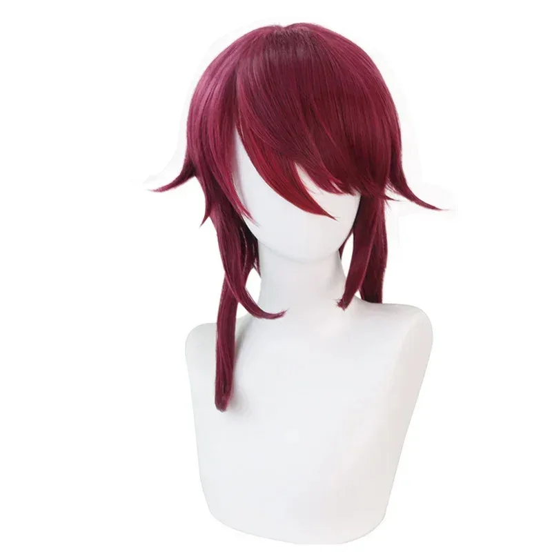 Genshin Impact Rosaria Cosplay Synthetic Wig, Long Red Rose Wig, Anime Cosplay Wigs, Hallow Wigs