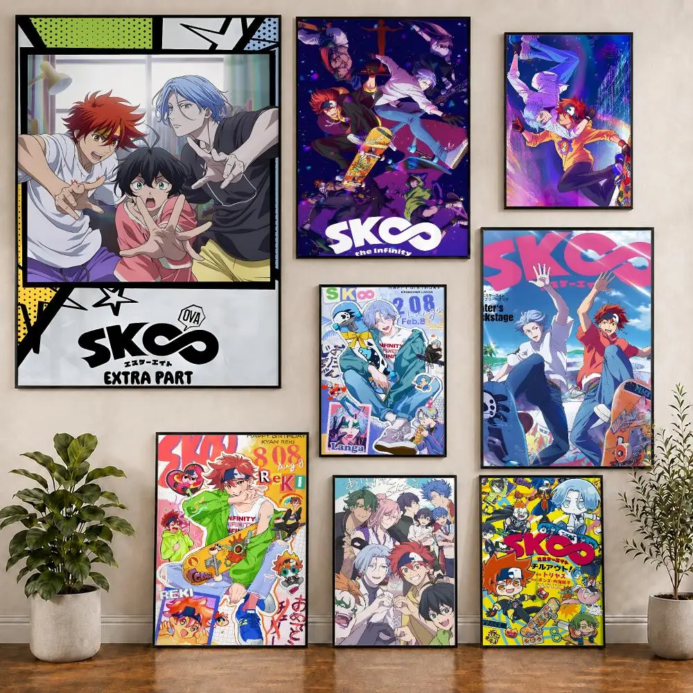 Anime SK8 The Infinity Skateboarding Poster Pvc HD Peel and Stick Modern poster Home Office Living Room Dining Room Wall Decor
