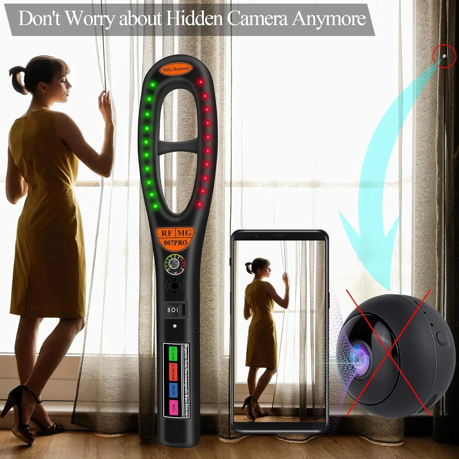 Hidden Camera Detectors, Listening Device Car Tracking Detector Spy Gadgets Bug Detector Protect Your Privacy in Hotels,Travels