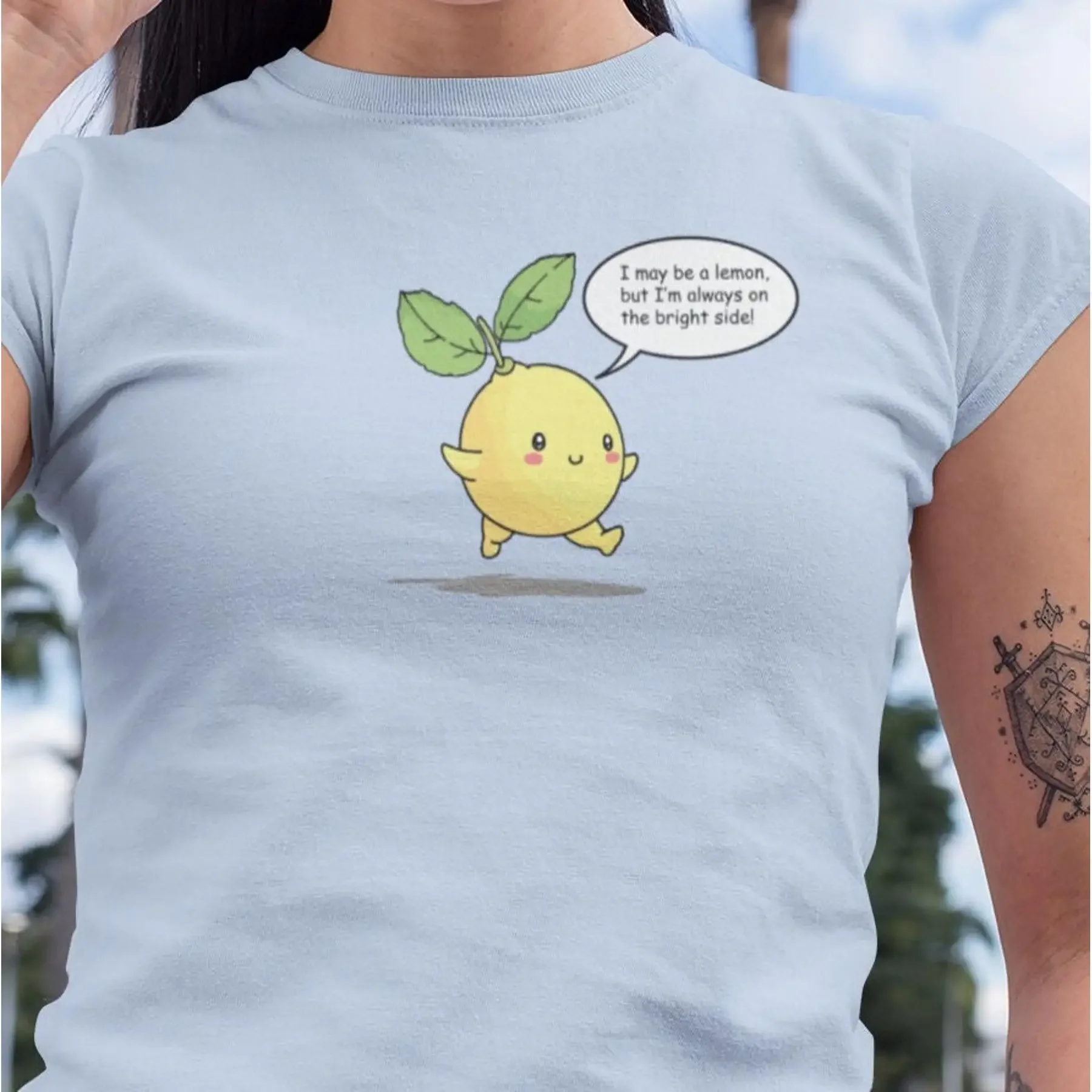 Camiseta Bright Side Lemon con diseño de limón saltando, estilo japonés, idea de regalo