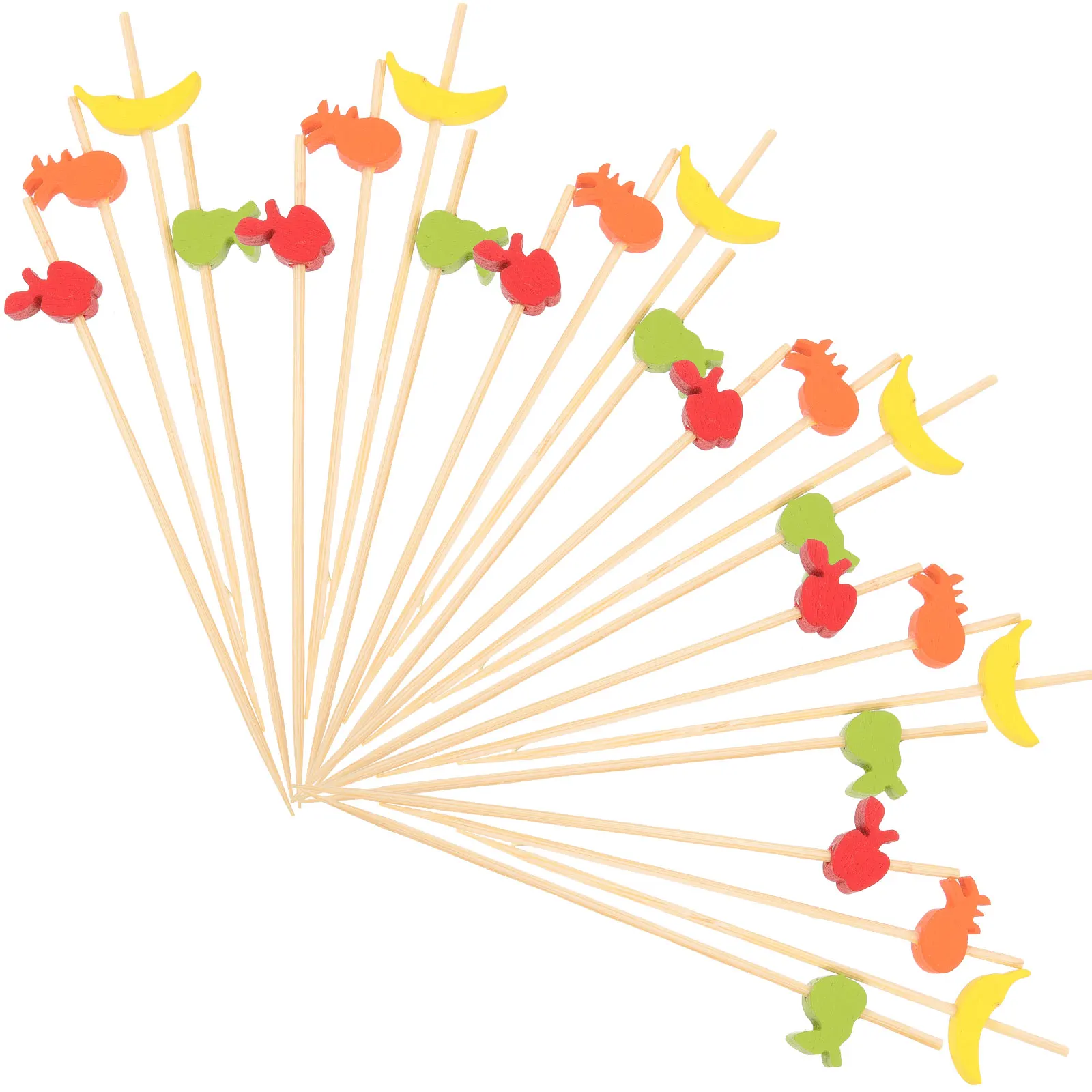 

100pcs Bamboo Cocktail Picks Creative Dim Sum Signs Toothpick Party Supplies Disposable Fruit Skewers Bar Tools Cake