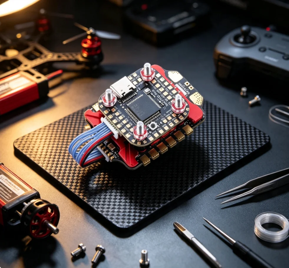 SKYSTARS 20x20 Mini Stack F722FC AM32 55A 4-in-1 ESC with 3-6S OSD Baro for DJI FPV Drone - Drone Control System Part