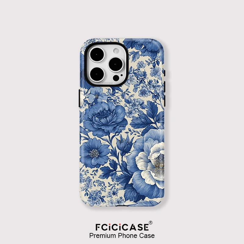 Fcicicase Silikon-Blumen-Telefonhülle für iPhone 13 14 Pro Max 15 Plus 16 Pro 12 11 stoßfest 2 IN 1 magnetisch für Magsafe Cover