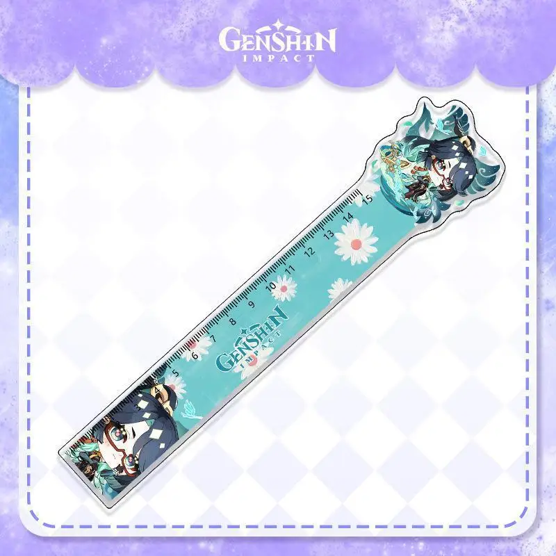 شخصية لعبة شعبية للغاية محيطية متعددة الوظائف أكريليك 15 سم مسطرة مكتب ومستلزمات الدراسة مع نسيج واضح