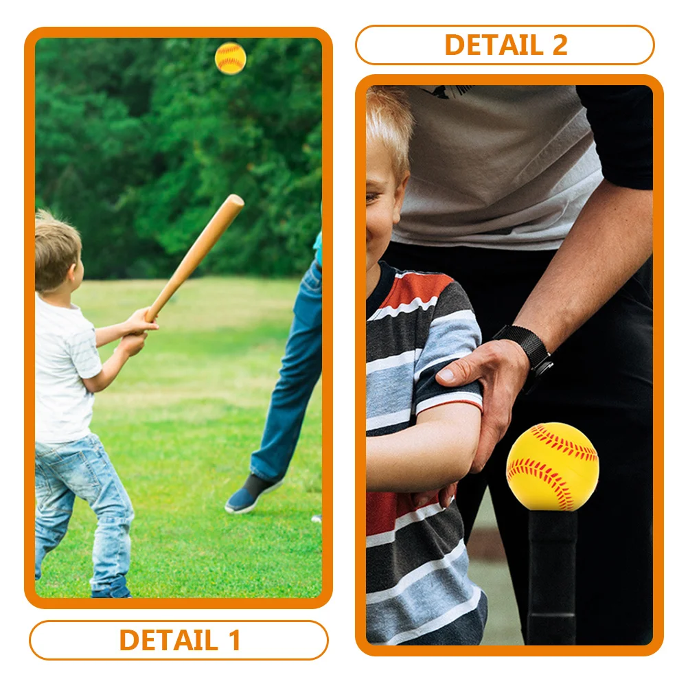 

4pcs Training Baseballs Soft Softballs PU Sponge Kids Yellow Sports Toys Beginner Friendly Lightweight