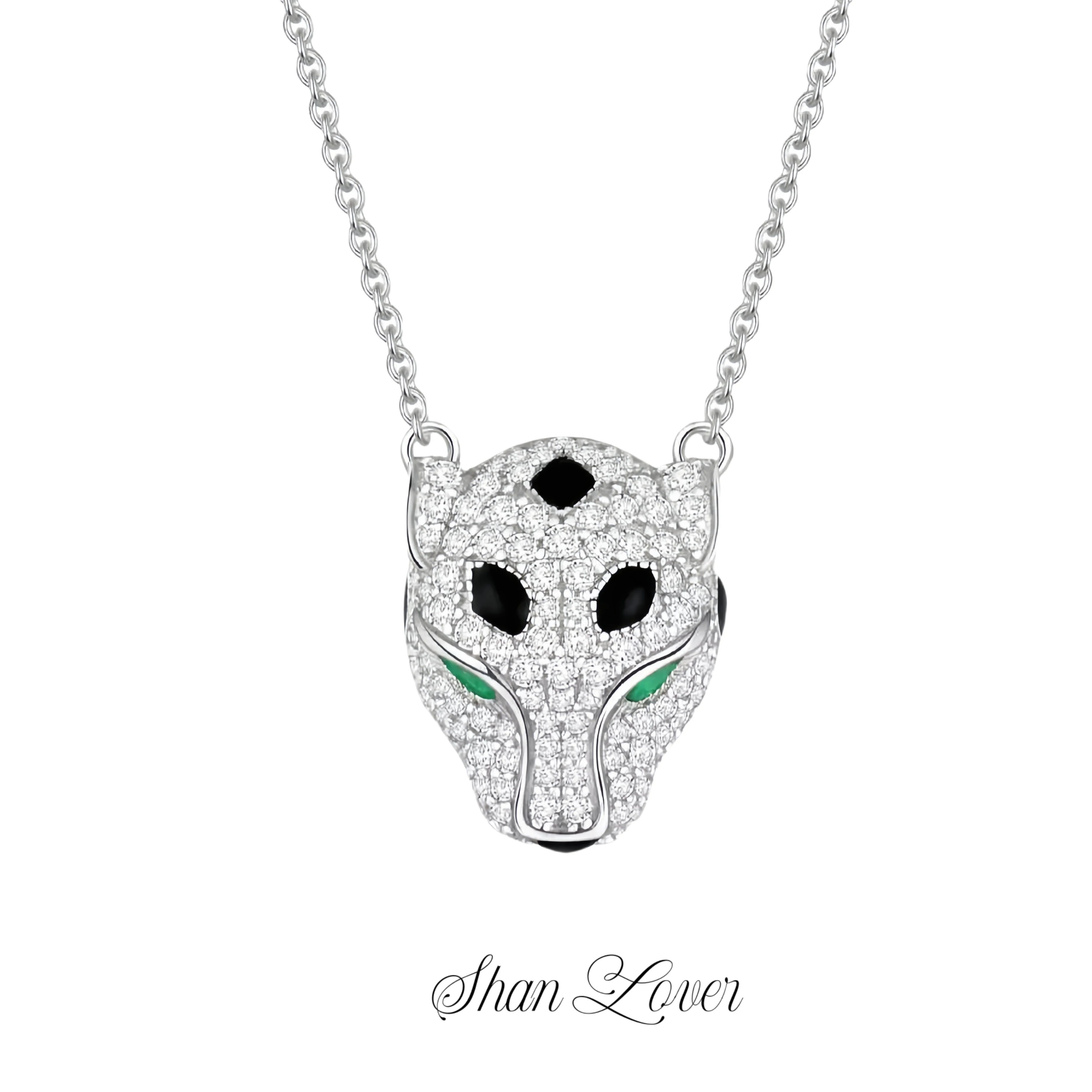 

ShanLover Brand New High-End Quality S925 925 Sterling Silver Jewelry Cheetah Leopard Pendant Necklace For Women Fashion Jewelry