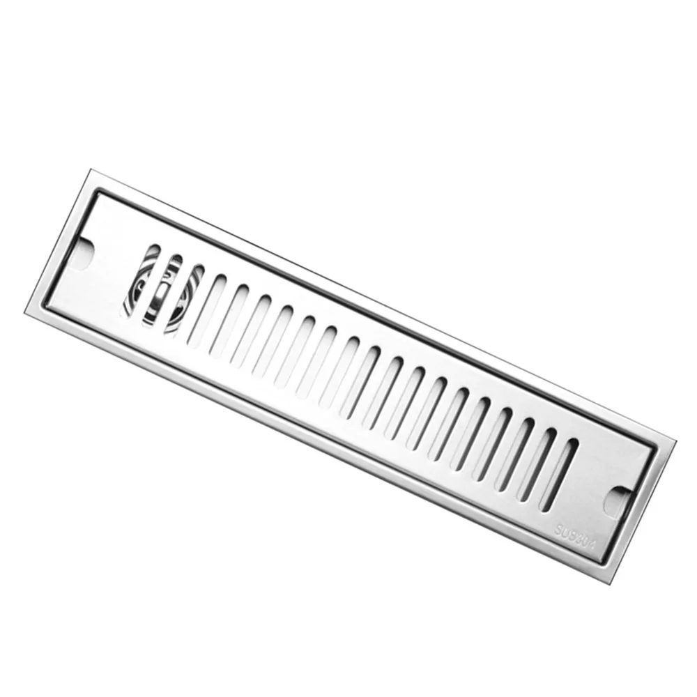 Practical SUS304 Stainless Steel Shower Drain Rectangle Shape Linear Floor Drain Removable Grate Long Shower Floor Drain Kitchen