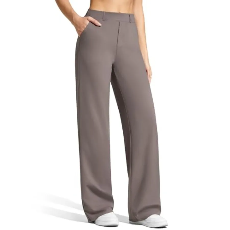 

G4Free EverGoing Women's Wide Leg Dress Pants Pull On Stretchy High Waisted Casual Trousers with Pockets