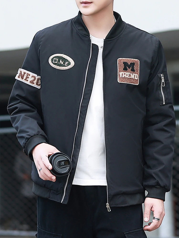 

Мужская модная хлопковая подкладка, уличная летная куртка, теплое бейсбольное пальто, осенне-зимняя элитная мужская одежда