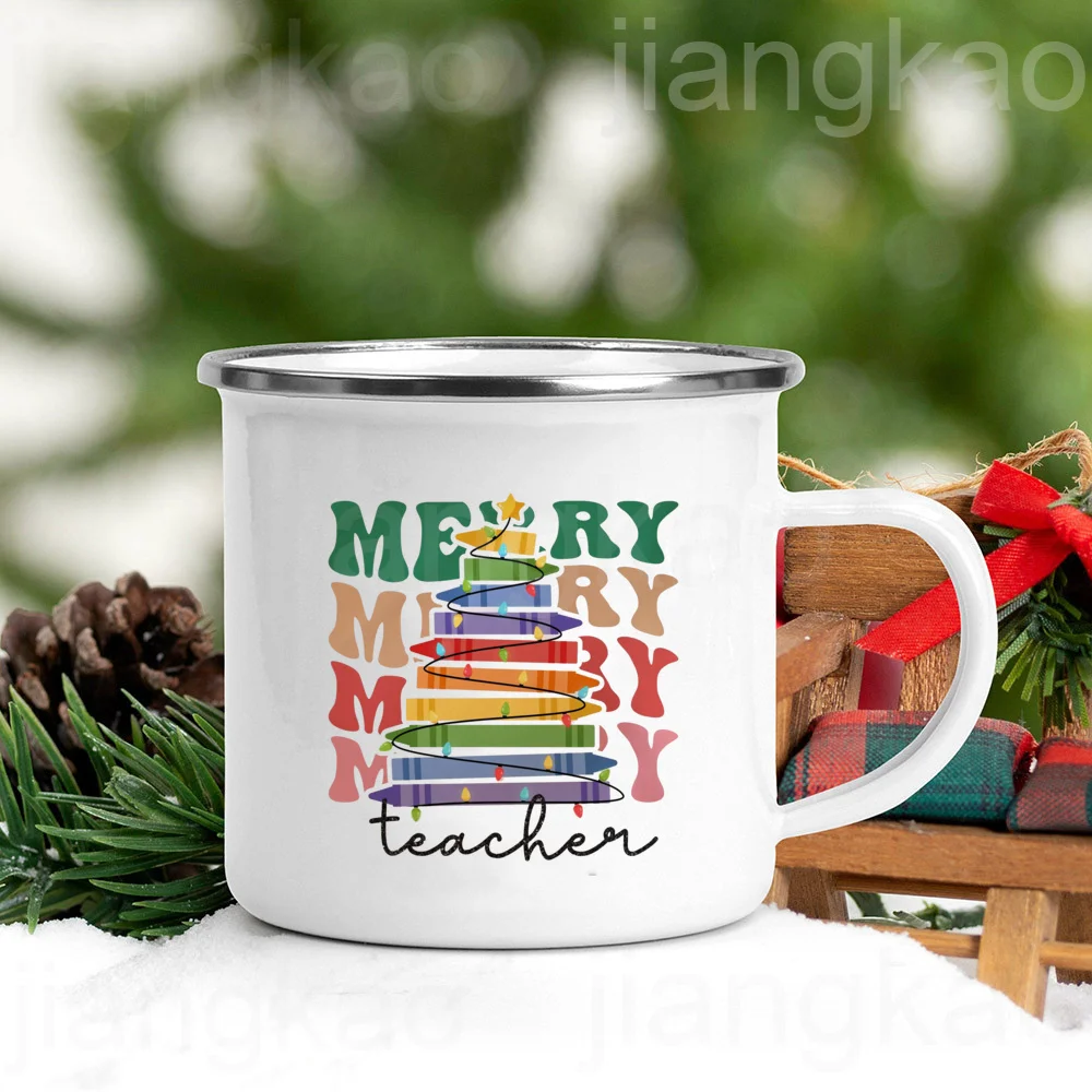 

Rocking Around The Classroom Print Mug Hot Cocoa Chocolate Cup Coffee Cups Juice Mugs Xmas Party Decor Holiday Gifts for Teacher