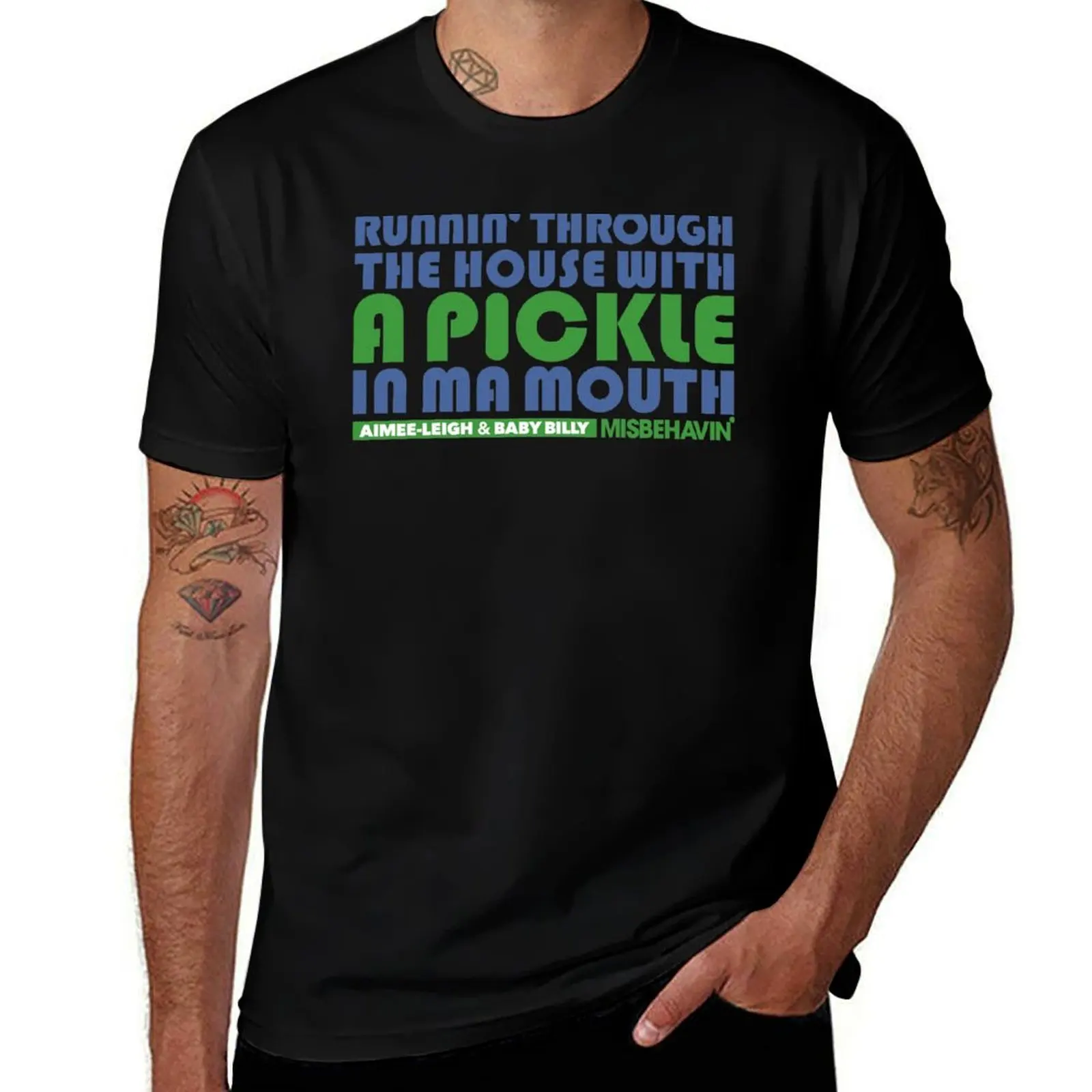 

Righteous Gemstones Misbehavin Runnin with a Pickle Inspired by HBO T-Shirt man t shirt designer t shirts for man cotton funny