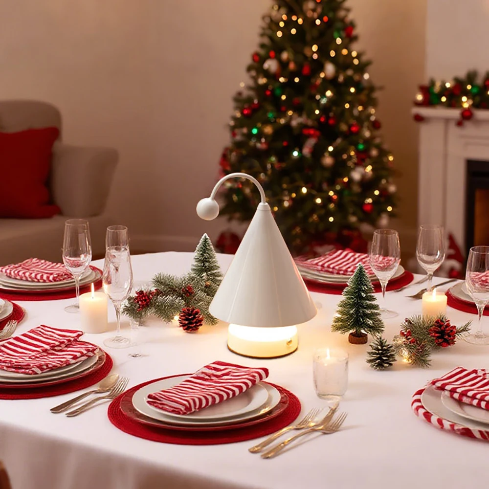 Lampada da tavolo per albero di Natale di Capodanno, ricaricabile, in materiale metallico, luci per albero di Natale, decorazioni natalizie grinch