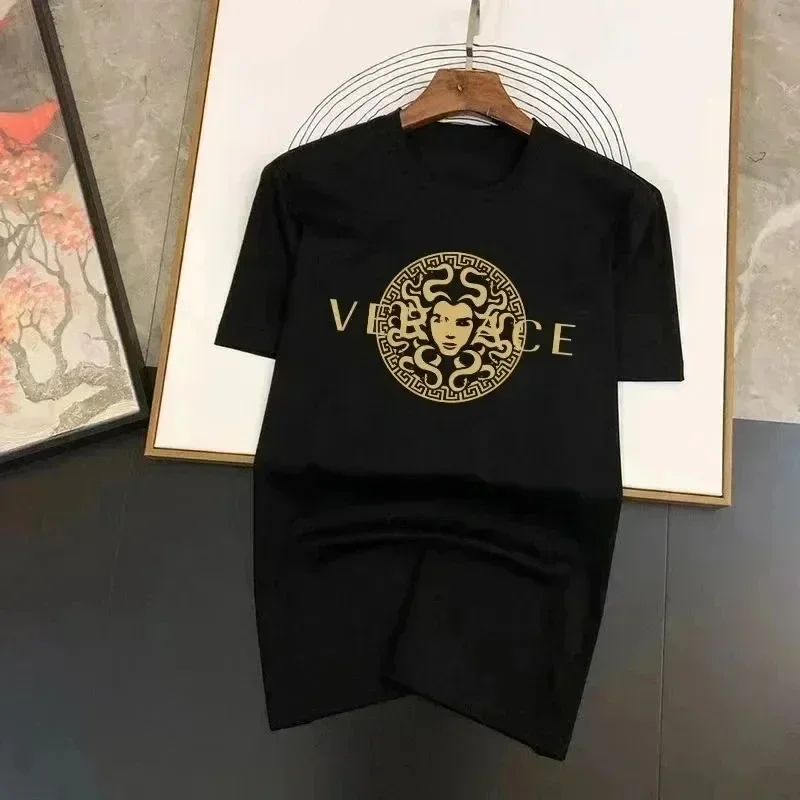 2026 American casual summer loose cotton crew-neck rock short-sleeved T-shirt - Snake Goddess design
