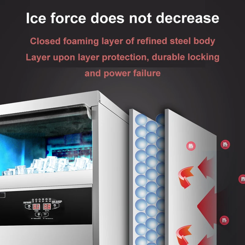 Countertop Ice Cube Making Machine Ice Maker For Commercial Milk Tea Shop Square Ice Machine With Intelligent Control Panel