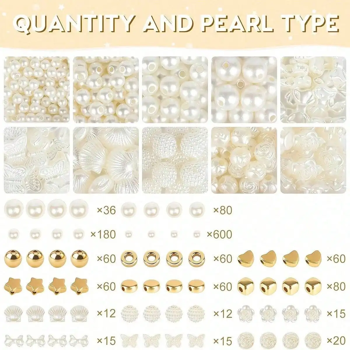 1000pcs White Mixed Acrylic Pearl Polished Loose Beads Set Elegant For DIY Jewelry Decors Handmade Craft Jewelry Making Supplies image 4