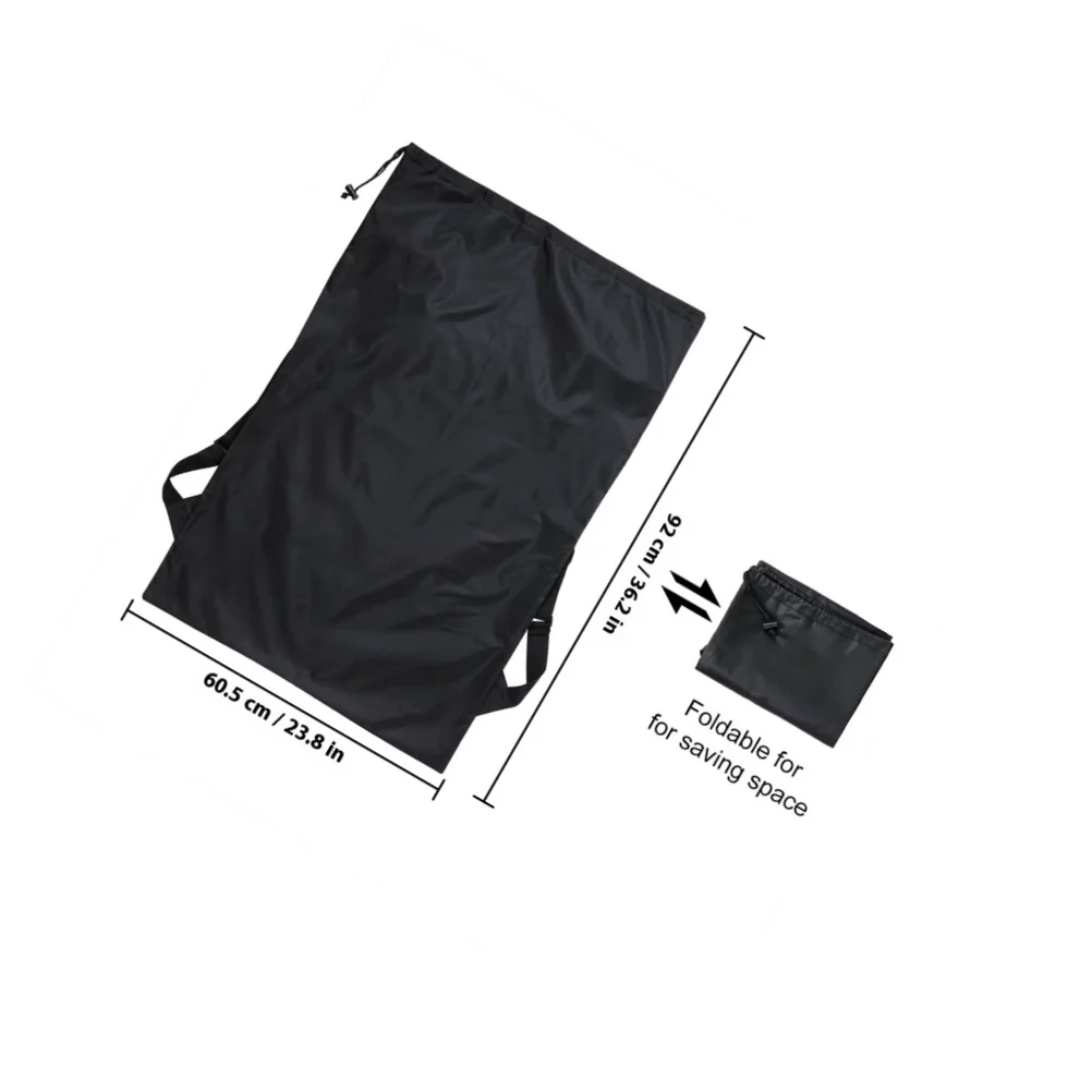 حقيبة ظهر مقاومة للماء شديدة التحمل بسعة كبيرة لتخزين الغسيل للسفر والتخييم باللون الأسود من البوليستر غطاء معطف على شكل ثوب #5