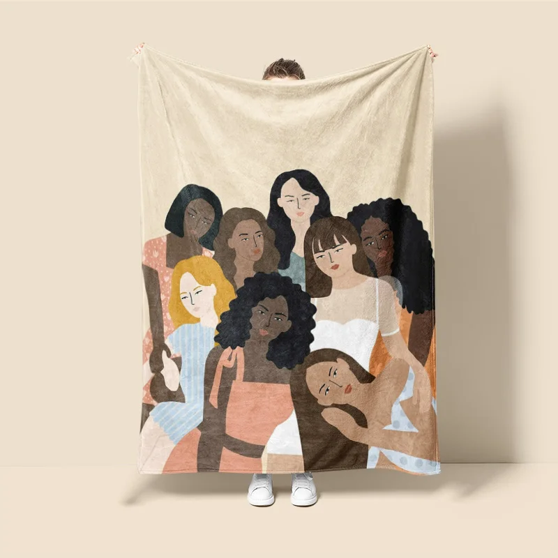 Morandi Color Blanket Abstract Botanical Graffiti Design Scandinavian Minimalist Sofa Blanket Cafe Home Dual Purpose