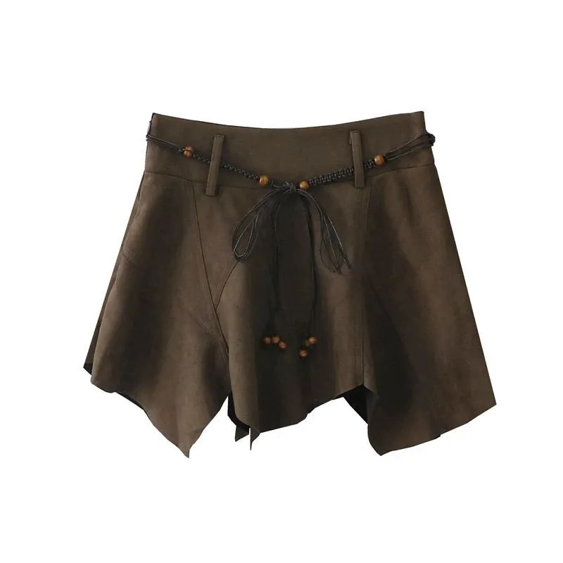 

2025 Autumn New Half Length Skirt Korean Fashion Retro High Waist Slimming Irregular A-line Short Skirt Female Clothing