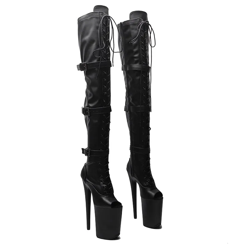 LAIJIANJINXIA New 23CM/9Inch PU Upper Women's Platform Party High Heels Modern Over The Knee Boots Pole Dance Shoes 108