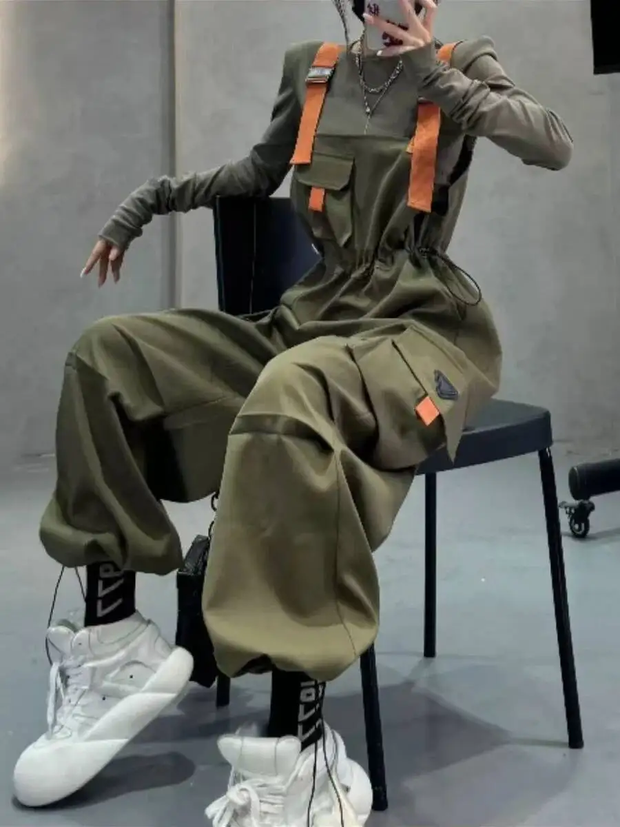 

Spring Summer 2025 Outdoor Loose Casual Faionable Women's Overalls High Waist Long Pants