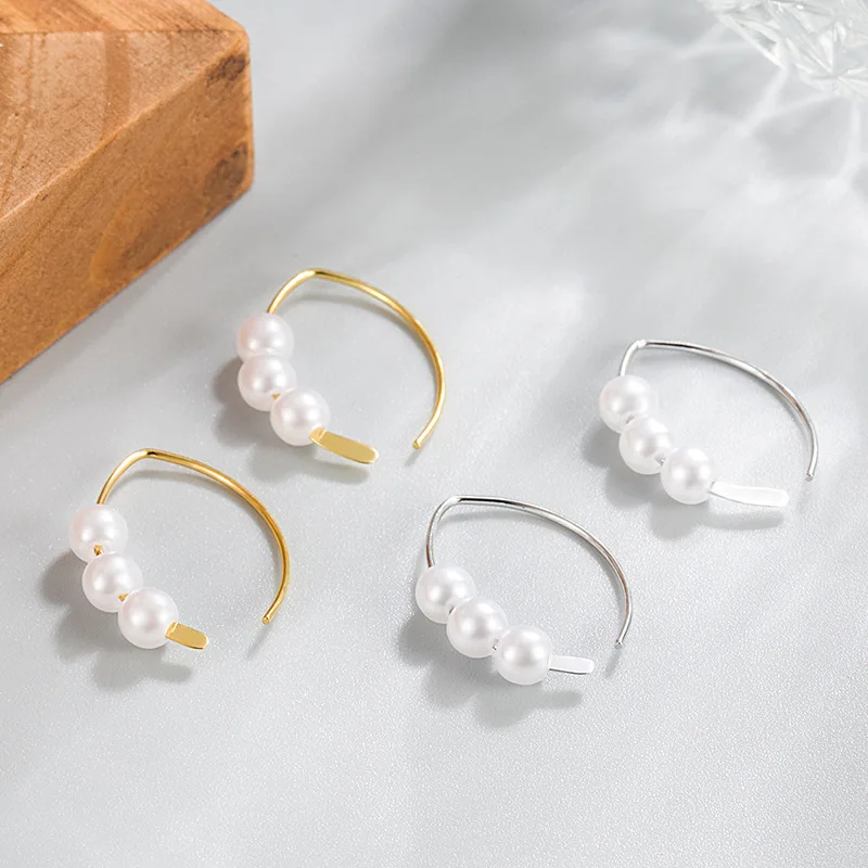 Fashion Delicate Small Pearl Earrings for Women Fashionable Simple High-quality Ear Hoops Unique Design Jewellery - Image 2