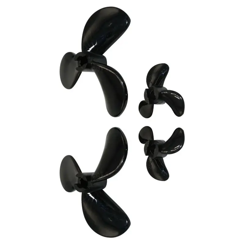 5 Pcs DIY RC Boat Models Full Immersion 3 Blades Boat Propellers (Glossy Black) CW CCW