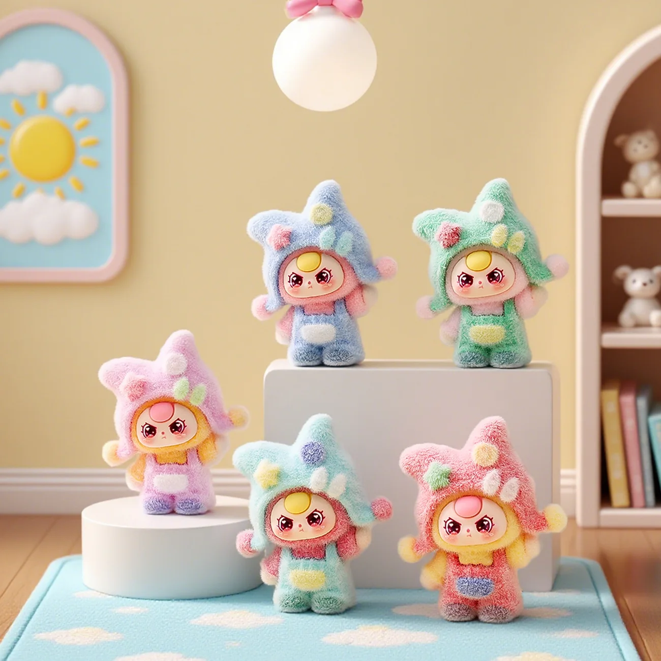 10pcs-New Mini Cartoon Baby Three-Year-Old Series Cute Ball Toy Desk Decorative Item for Office Use