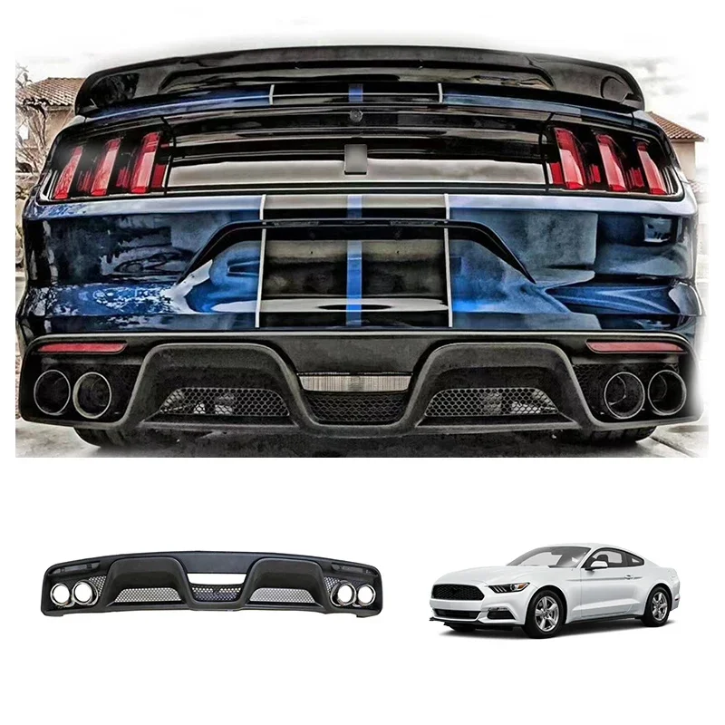 Car Body Kit Rear Lip Carbon Fiber Competitive Type Rear Bumper Diffuser For Mustang 2015-2017