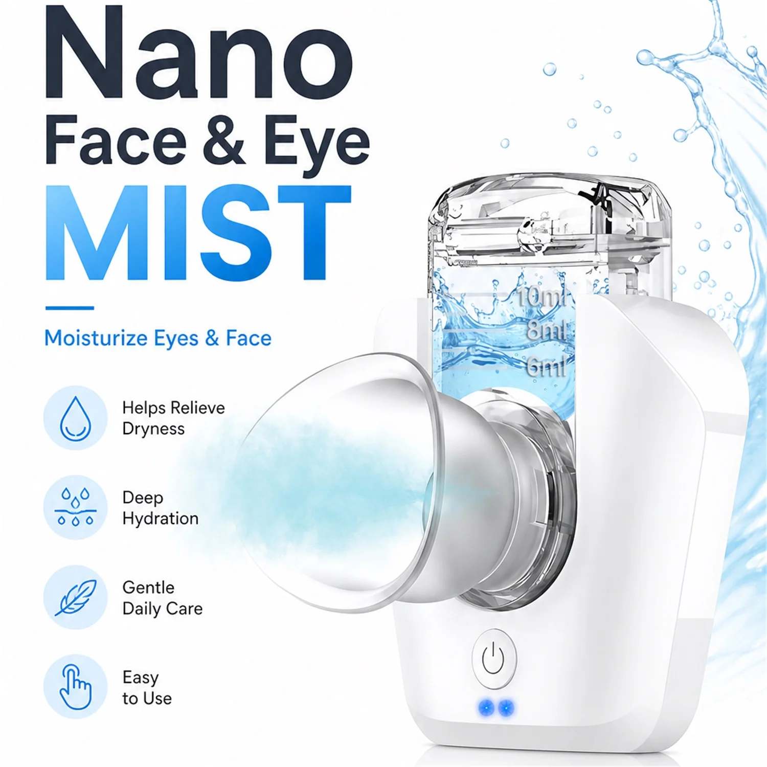 Eye Steam Device Eye Mister for Dry Eye Portable Eye Steam Sprayer for Moisturize Eye Face Eyes Massage Humidifier for Eye Care