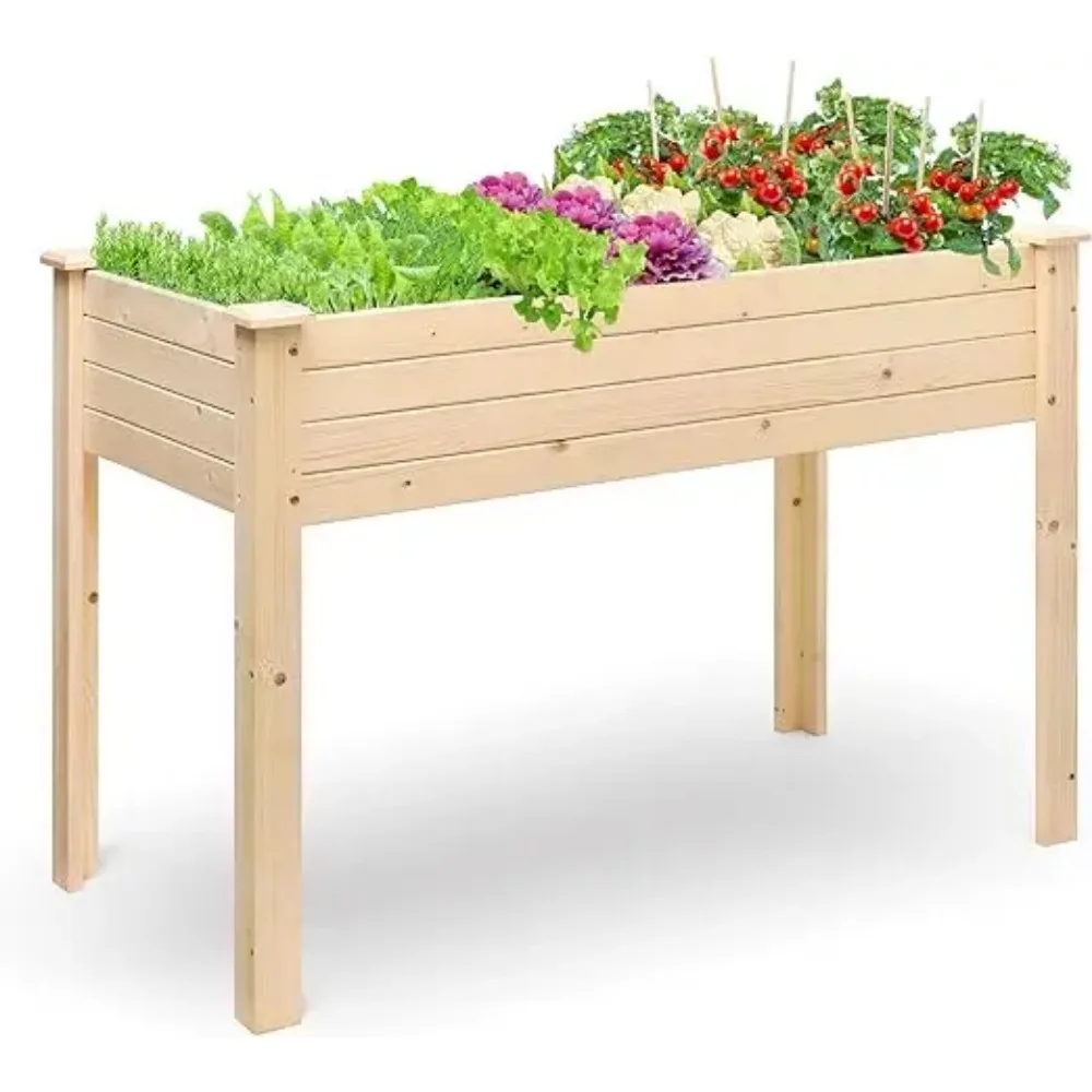 Raised Garden Bed Elevated Wooden Planter Box Stand with Legs for Herbs Vegetables Flowers Great for Outdoor Patio Deck