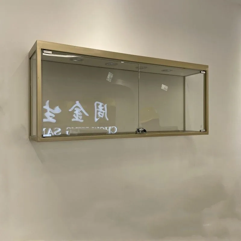 Jewelry Display Cabinet Upper Wall Hanging Cabinet Hanging Wall Cabinet Suspended Embedded Desktop Figure Model Small Transparen