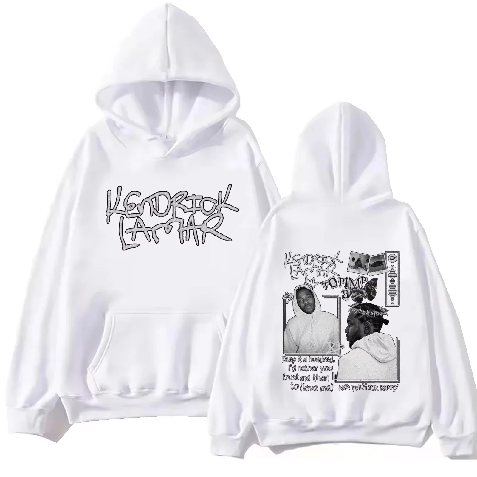 

Kendrick Lamar 2025 Oversized Trendy Hoodie Harajuku Hip Hop Pullover Tops Man Woman Sweatshirt Loose Classic Simple Long Sleeve