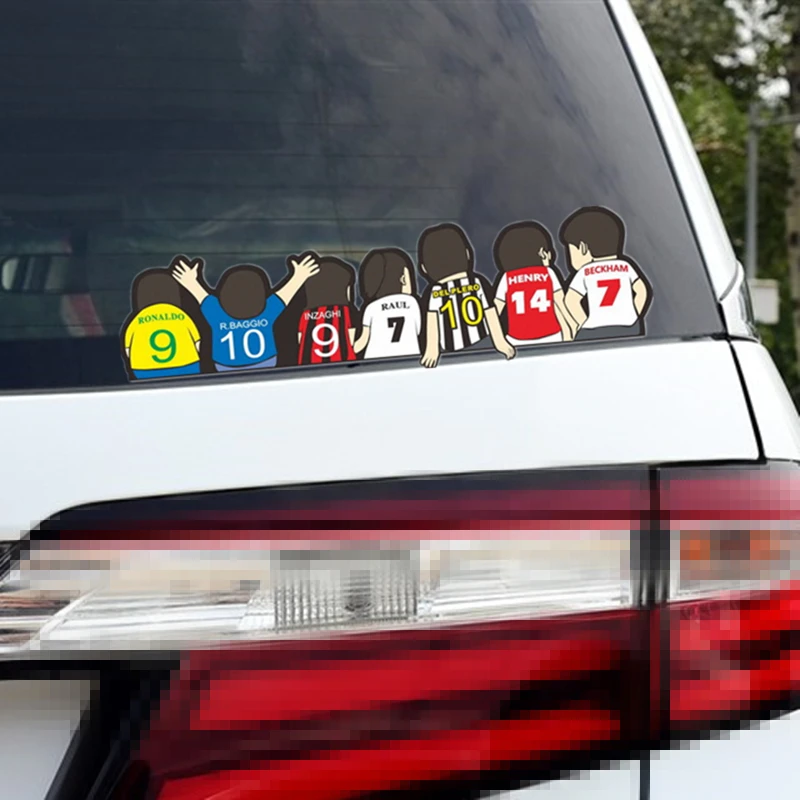 Z316# Car Sticker Football For Herry Baggio Piero Raul Cartoon Cute Funny  Creative Decals windshield Auto Tuning Styling