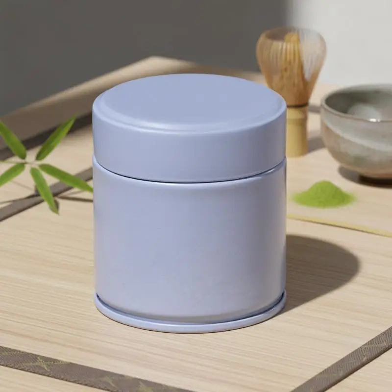 1Pcs Portable Mini Matcha Powder Can Thick Tinplate Tea Sealed Jar Spice Storage Box Container Box Kitchen Gadgets Household