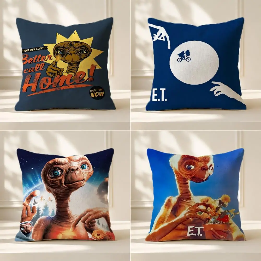 movie E.T. the Extra‑Terrestrial Cushion Cover Washable Soft Thick Cushion Cover Decorative Pillowcase for Sofa Living Room Home