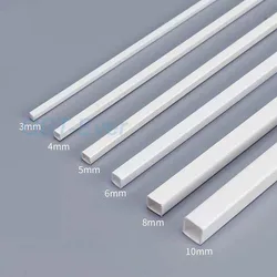 10Pcs 3x3mm 4x4mm 5x5mm 6x6mm White Hollow ABS Square Tube Plastic Tube Length 250mm DIY Handmade Model Accessories