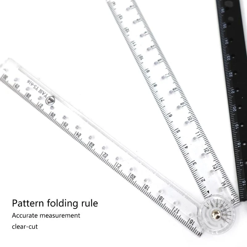 Y5LB Folding Straight Ruler, 3Pcs 30cm Drawing Ruler Flexible Plastic Folding Ruler