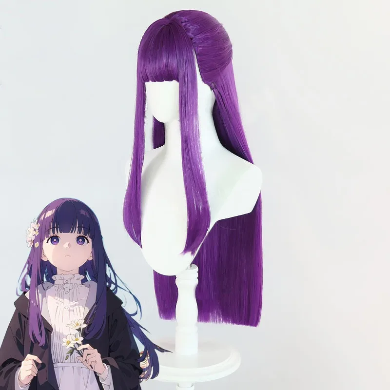 Purple Long Hair High-temperature Silk Anime Firen Daily Wear Cosplay Wig Stage Performance Festival Party Simulated Hair