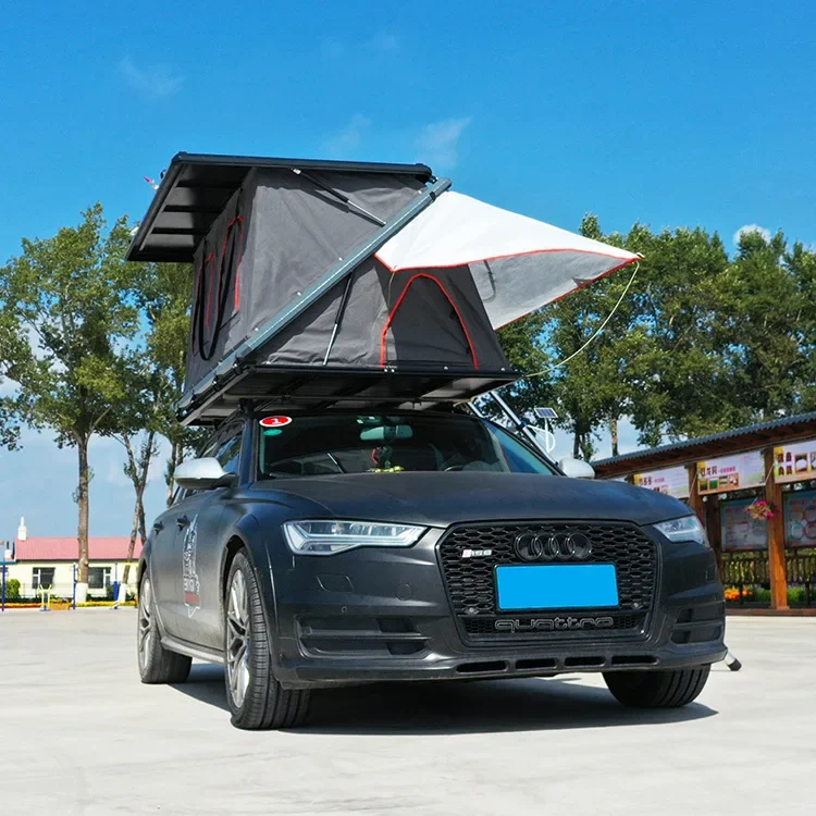 New Hard Shell Aluminum Alloy Rooftop Tent for Car SUV Pickup Vehicle Portable Roof Mounted Travel Tents Quick Open