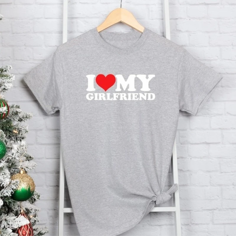 I Love My Girlfriend Shirt I Heart My Girlfriend T-Shirt Funny Couples Gift for Boyfriend Funny Relationship Tee Gift for Him