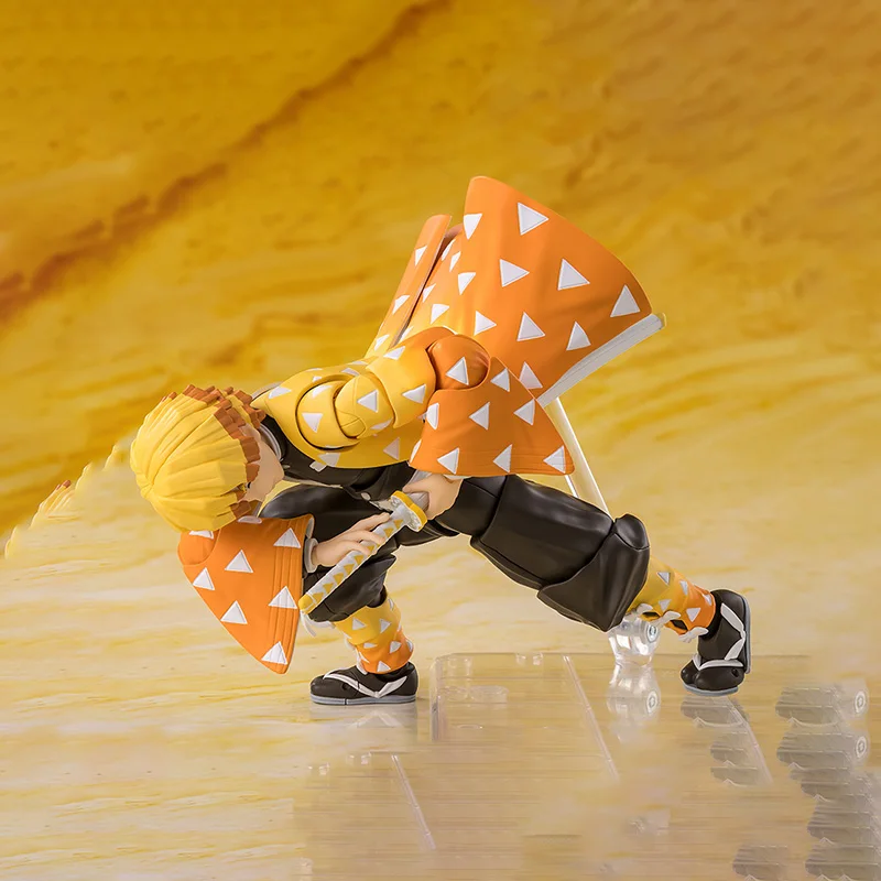 بانداي الأصلي SHFiguarts SHF شيطان القاتل Zenitsu Agatsuma أنيمي عمل الشكل النهائي نموذج الحلي جمع دمى هدايا #3