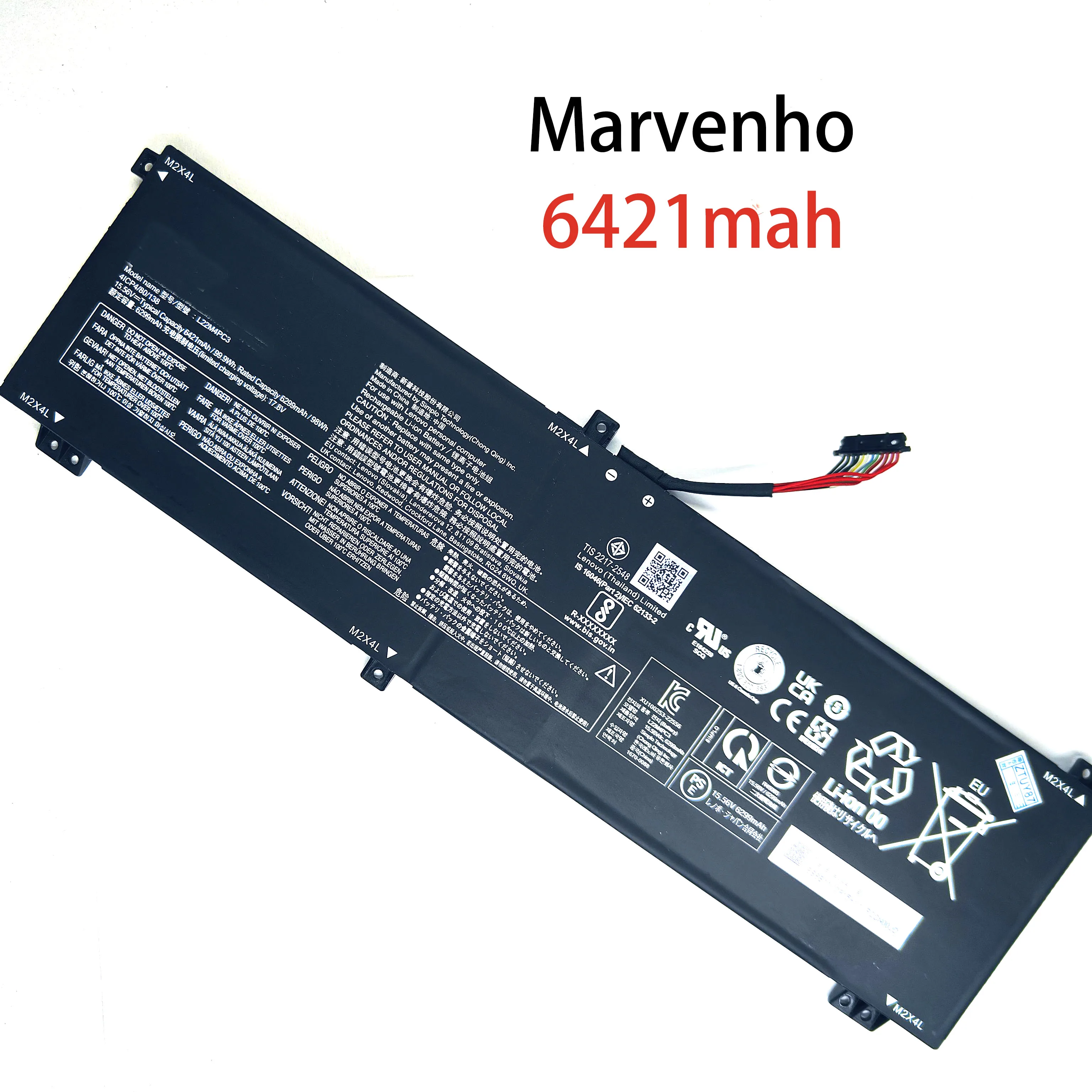 Marvenho New 15.56V  6421mah  99.9wh   L22M4PC3 L22B4PC3  L22C4PC3  Laptop Battery for Lenovo Legion Slim 7 16IRH8 7i Gen 8