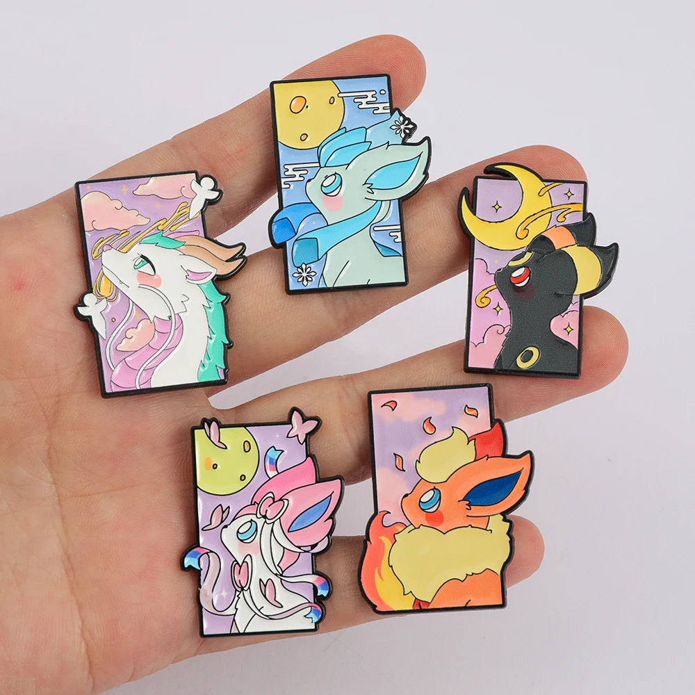 Cute Cartoon Fantasy Beast Enamel Pin Brooch Colorful Rectangle Art Style Lapel Badge for Backpack And Clothing Decor Ideal Fan