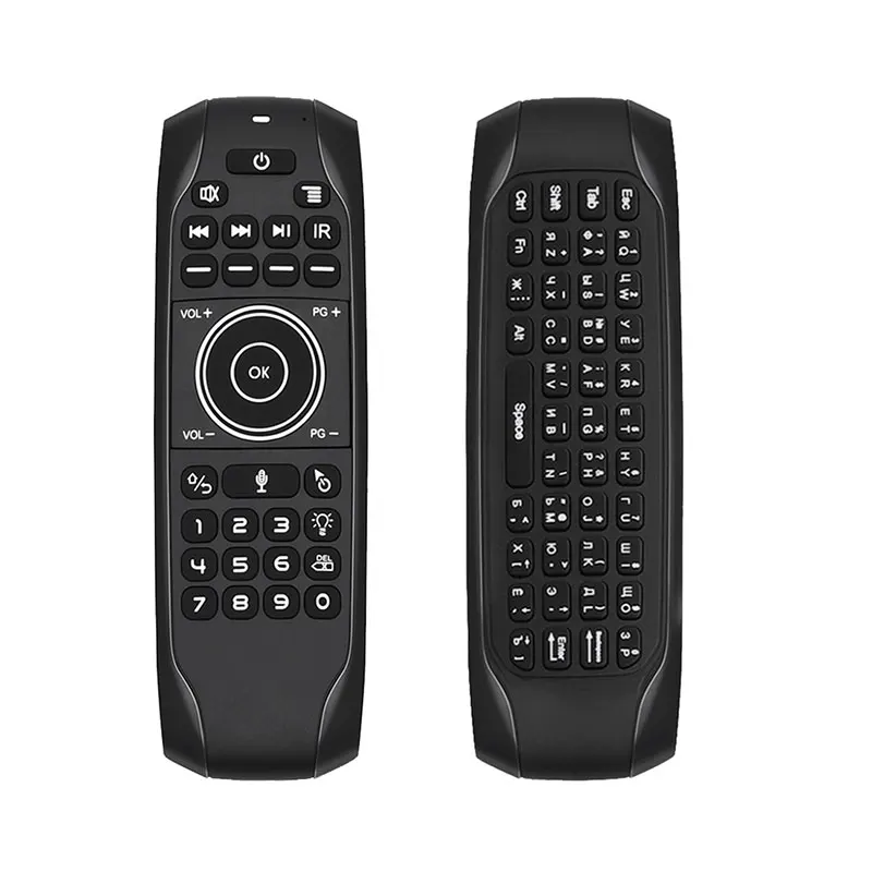 G7v g7r pro 2.4g teclado inglês russo sem fio backlit controle remoto com voz giroscópio mouse ar para caixa de tv inteligente