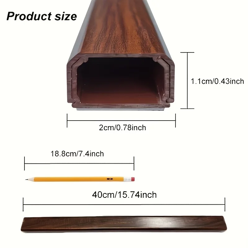 40cm/15.74inch Open Installation PVC Wood Grain Line Trough Open Installation Cable Beautify Decoration Open Wire Mesh Box
