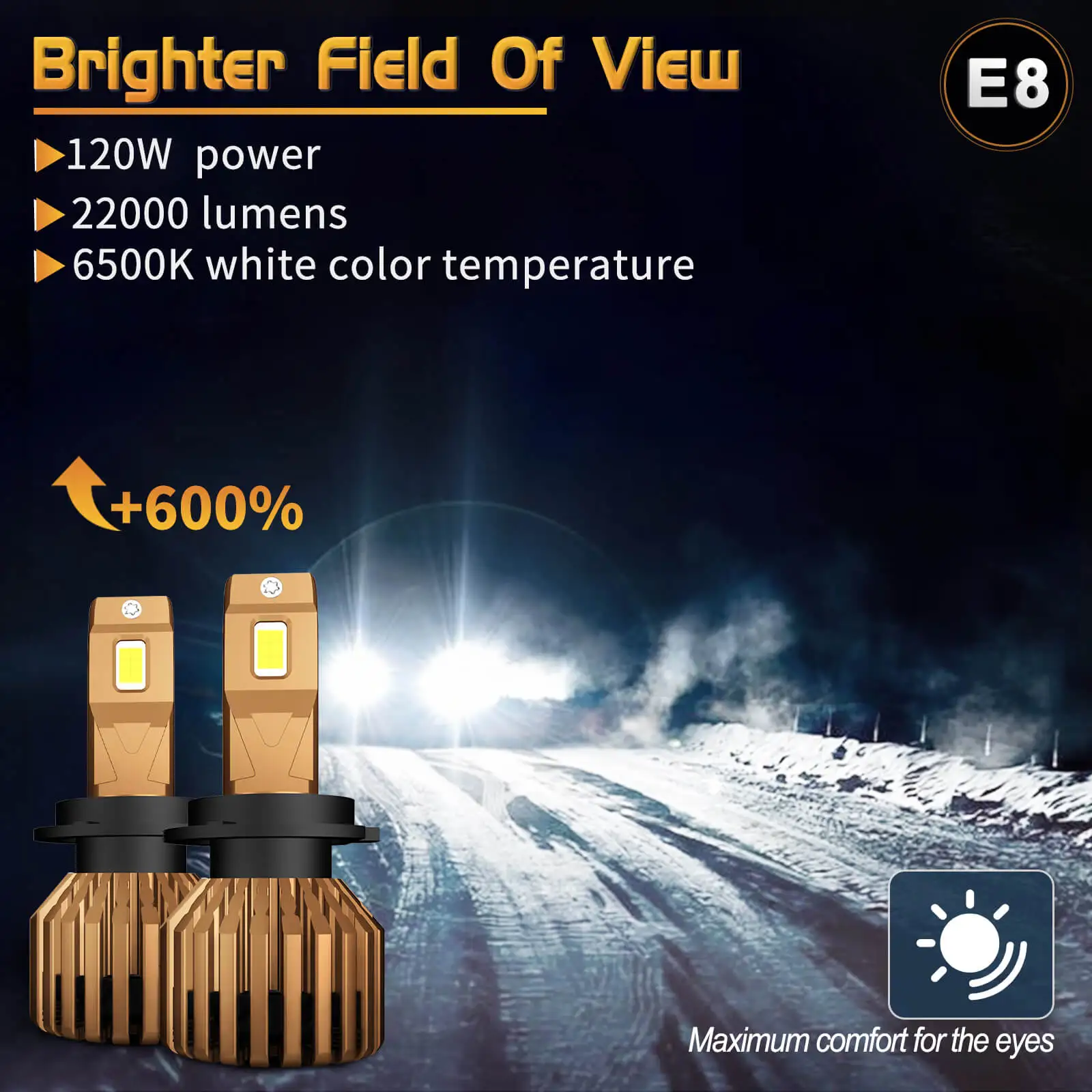 WATTSTAR P21 H8/H9/H11 160W 40000LM LED Headlight 3575 Chips Automotive EMC Canbus Lighting Canbus LED Fog Light