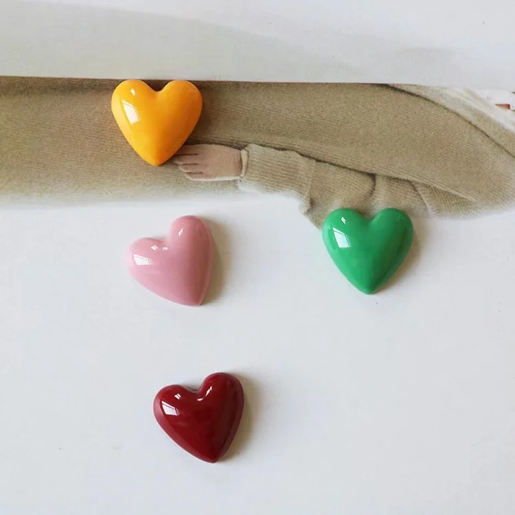 10pcs 18mm Love Refrigerator Magnet Cute Color Cartoon Refrigerator Sticker Resin Magnetic Refrigerator Magnet Home Decor
