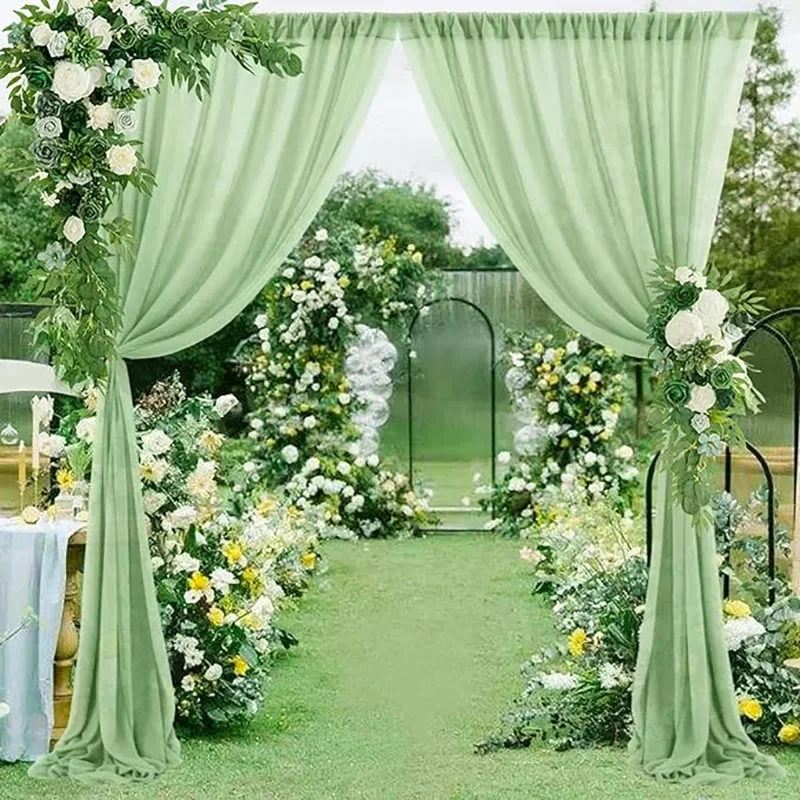 Swag Curtain Drape Background Arch Drape Chiffon Fabric Draping Curtain Drapery Wedding Stage Reception Decor Cortinas Rusticas